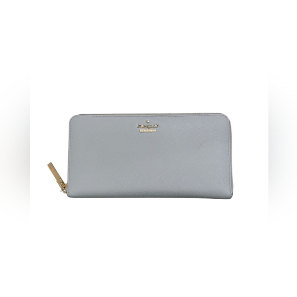 Kate Spade Brynn Light Blue Saffiano Wallet Zip Around - Picture 6 of 8
